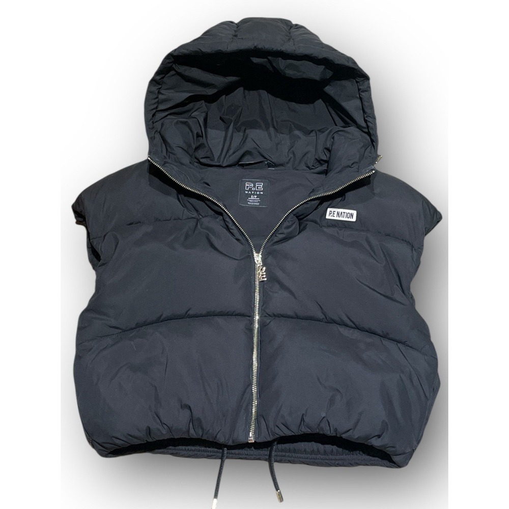 P.E NATION Best Play Vest in Black Full Zip Size Small Puffer Women - Picture 2 of 8